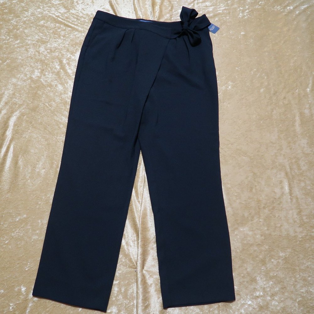 Rachel Roy Black Cross Panel Tied Cropped Pants – Size 12